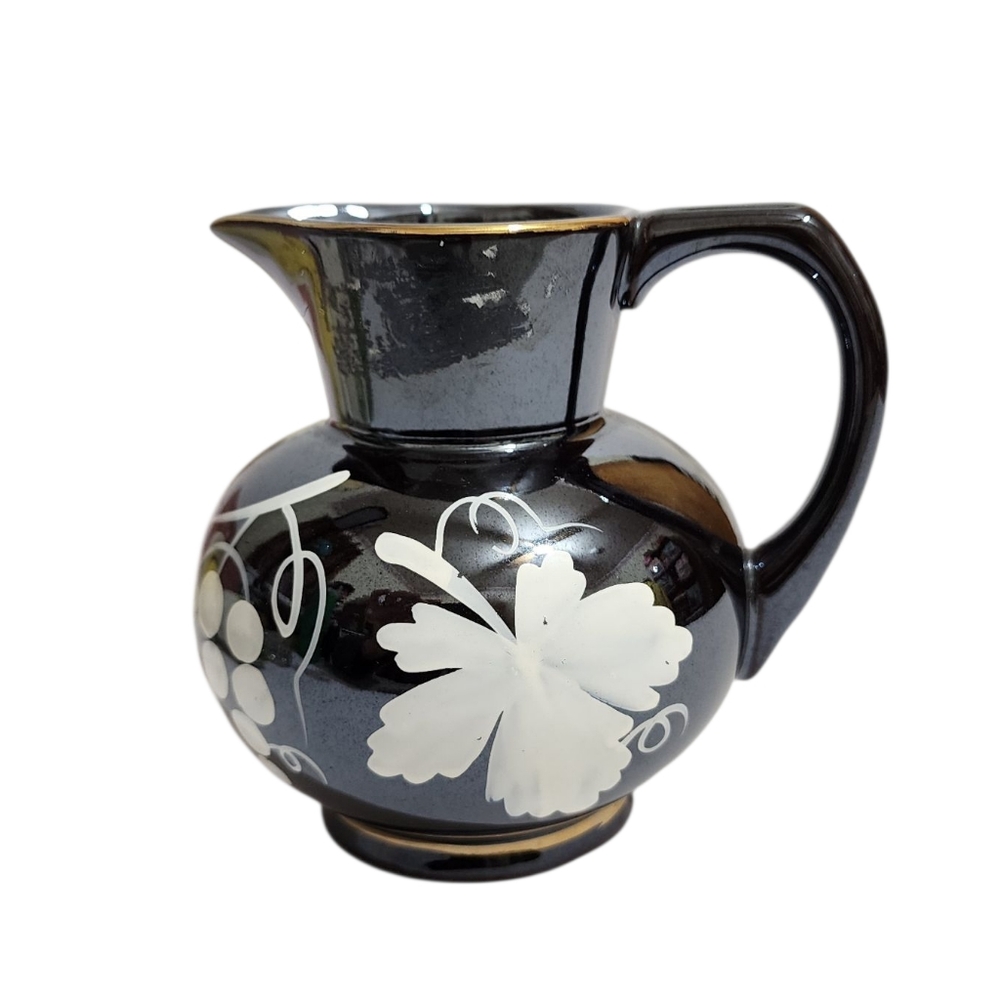 A.E. Gray & Co. Hand Painted pitcher Black& White